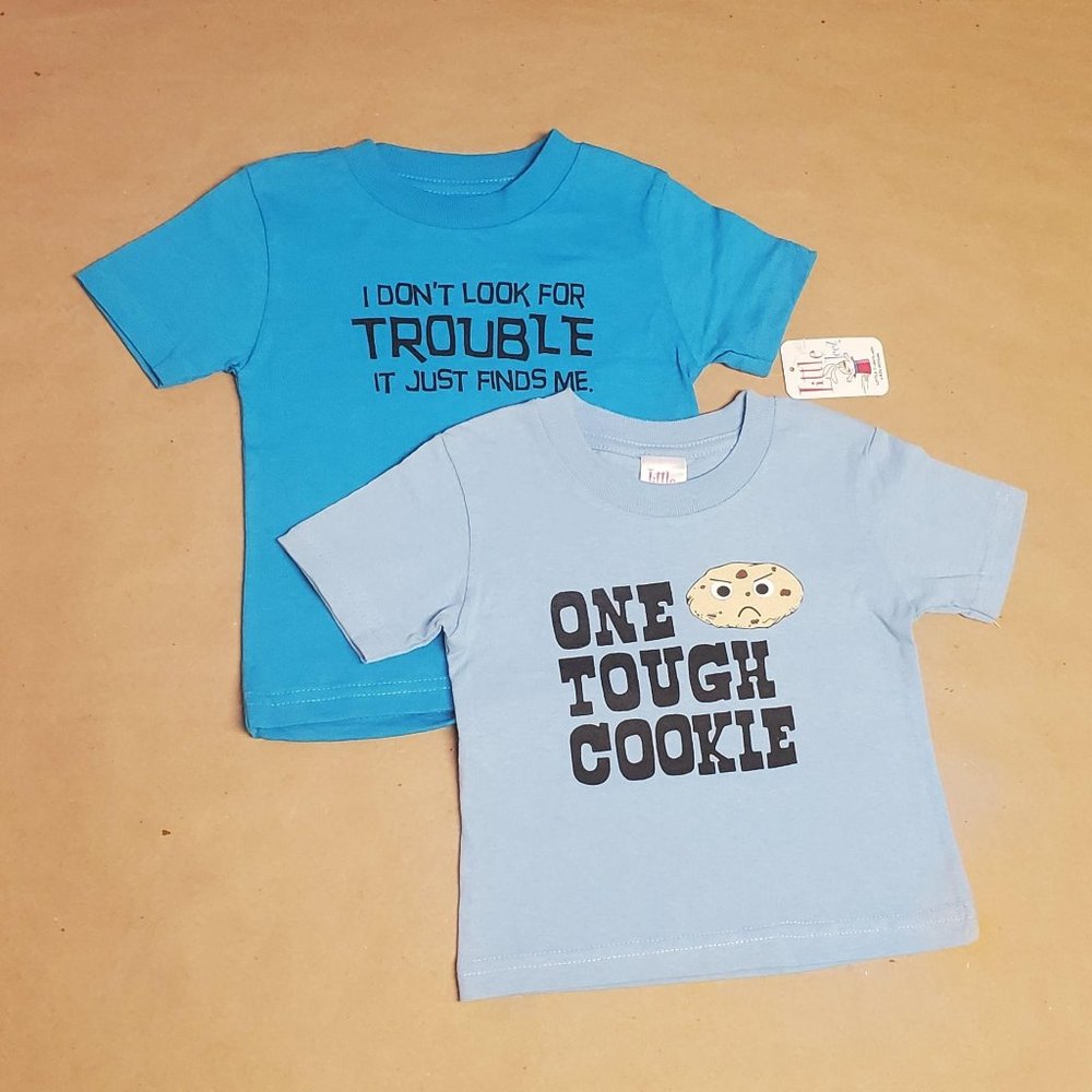 Little Teez T-Shirts 2 Pack Size 18M Blue